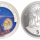 1994 Palau Large Color Silver $5  Nautilus/Neptune/Mermaid