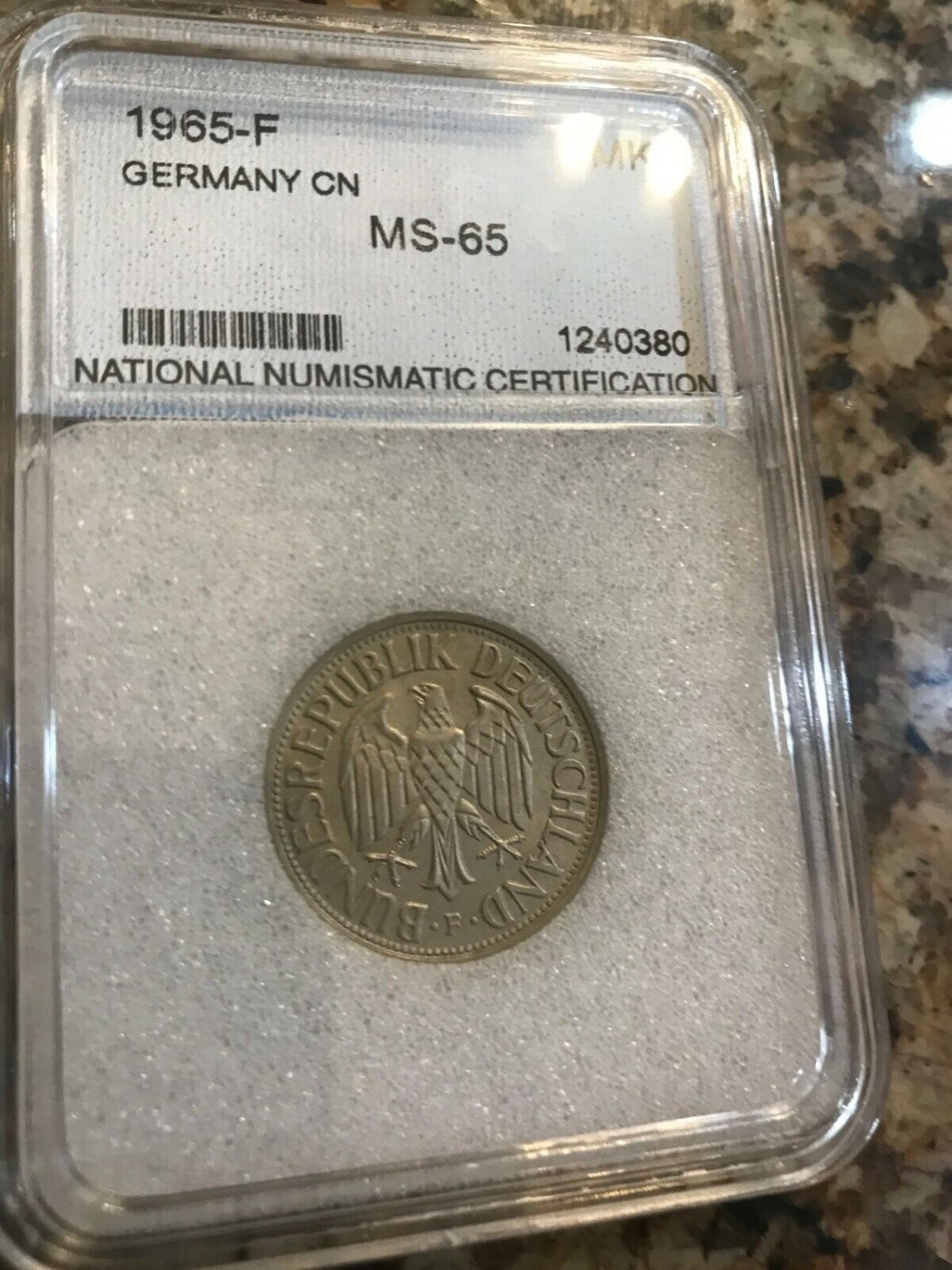 1965 F Germany 1 Mark- slabbed