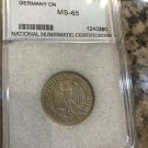 1965 F Germany 1 Mark- slabbed