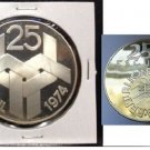 1974 Portugal Large Proof Silver 250 Esc Revolution
