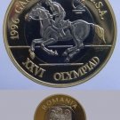 Rare 1996 Romania bi-met 100 Lei pattern Olympic Equestrian