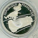 1992 France Large Silver Proof Olympic Bobsled 100 fr