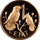 1975 British Virgin Is. Proof 1 c- Carib and Hummingbird