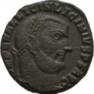 Ancient Rome Licinius I AD 308-324 RADIATUS FOLLIS JUPITER EAGLE HERACLEA #2