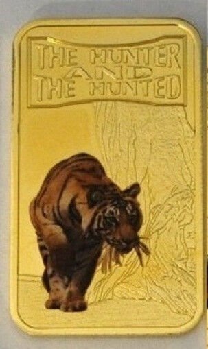 Somalia 2013 Goldplated Color Rectangular 25 shilling-Fauna-Tiger