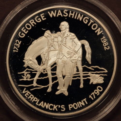 Scarce Antigua & Barbuda 1982 Large Silver Proof 30$ Washington/Horse-Verplanck
