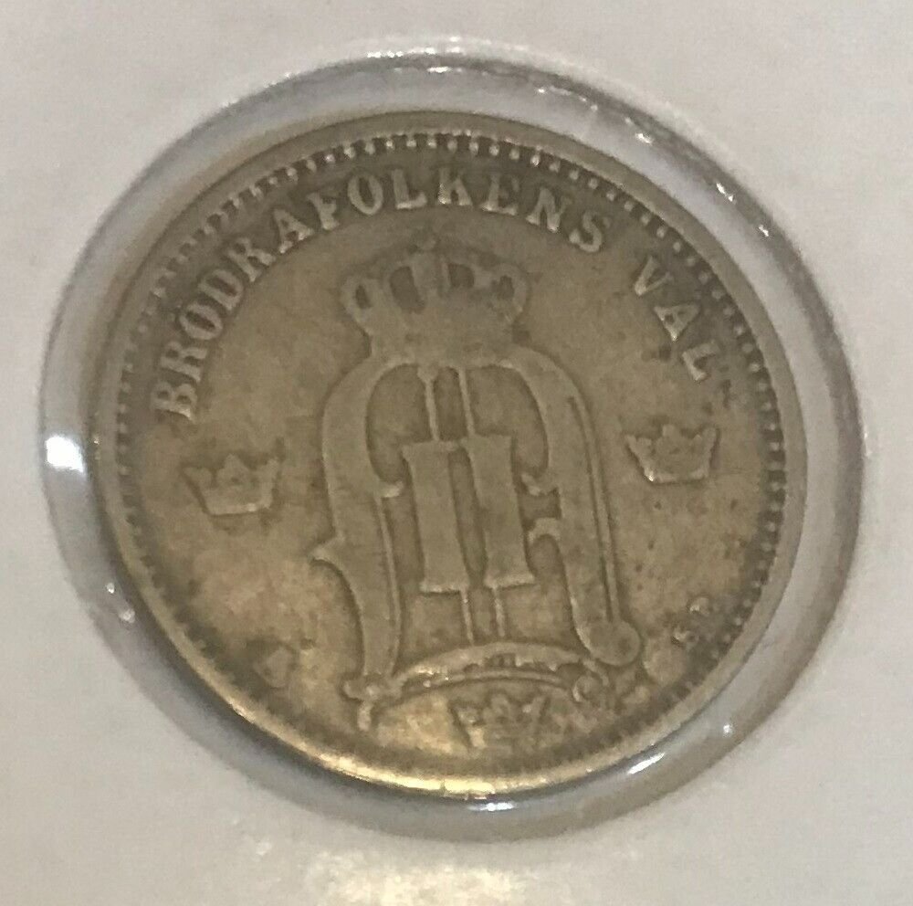 1877 Sweden Silver 25 ore