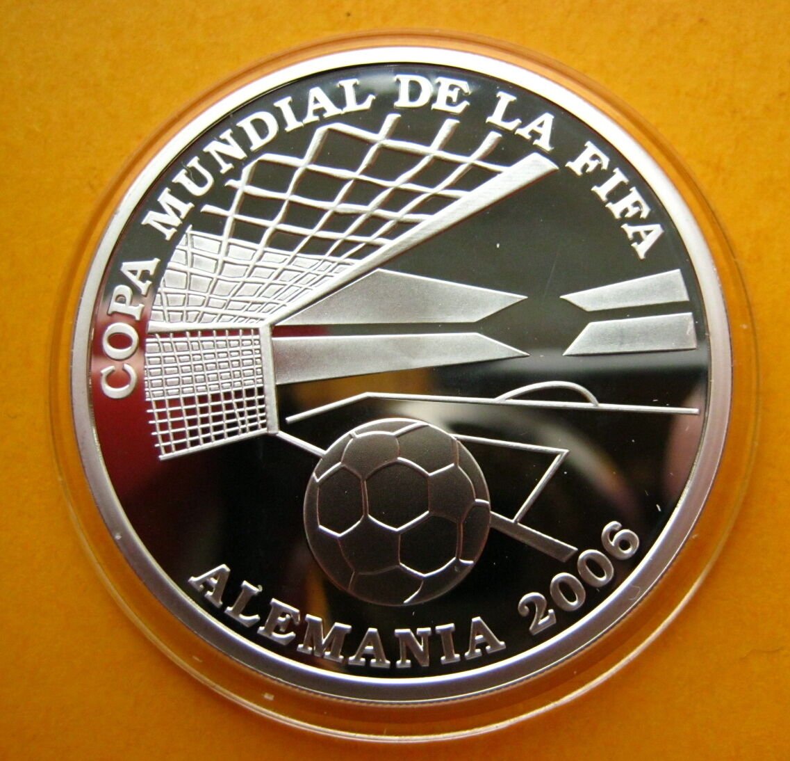 2004 Paraguay Large Proof Silver 1 Guarani World Cup Soccer