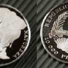 1993 Guinea Bissau Silver Proof 10000 Pesos-Elephant