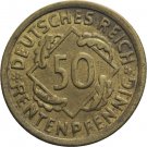 Scarce 1924 G Germany 50 rentenpfennig- Nice