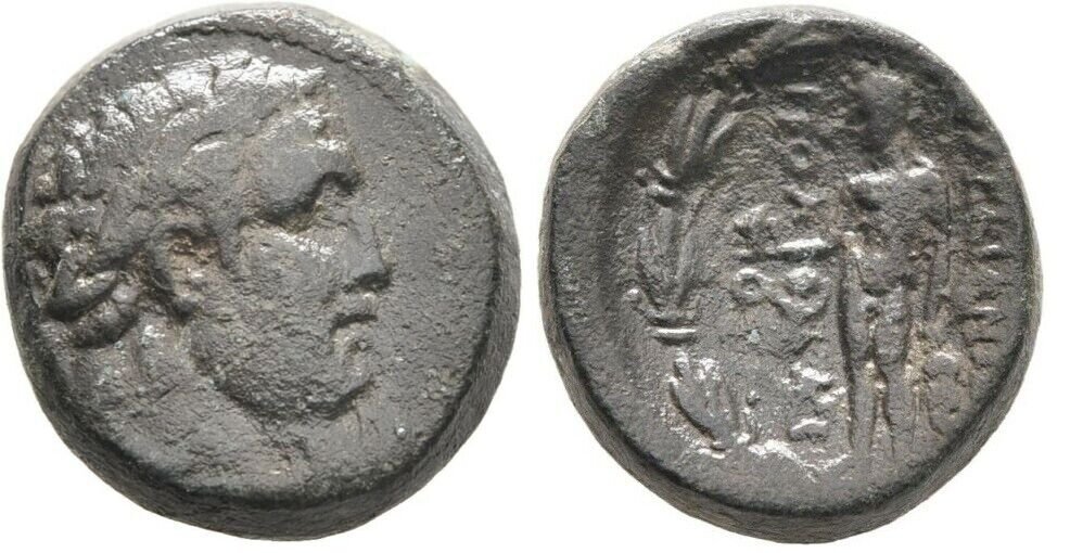 Ancient Greece 2-1 Cent.BC LYDIA SARDES HERAKLES APOLLO AE #5