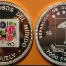 1995 Equatorial Guinea Large Silver Proof 7000 Fr Tinguely-Painting-flowers