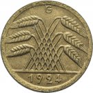 Scarce 1924 G Germany 50 rentenpfennig- Nice AU