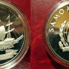 1992 Samoa Large silver Proof 10 Tala Sailing Ship Fleet of Roggeveen