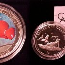 2011 Palau Large Silver Proof color $5 Anemonefish
