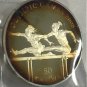2006 Malawi Large Silver Proof 50 kwacha Bejing Olympic Hurdles-Great Toning