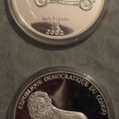 2002 Congo Large Silver Proof 10 Francs-Auto History-Alfa Romeo 1913/Lion