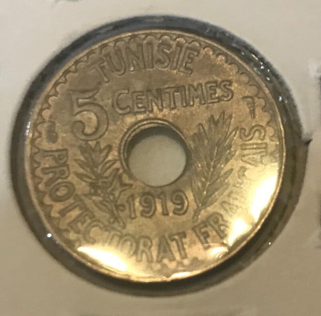 1919 5 Tunisia Centimes