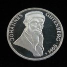 1968 Germany Silver Proof 5 Marks Printing Press Inventor Gutenberg