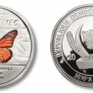 Congo 2014 Large Silver Color Proof 30 Francs-Monarch Butterfly-mintage 2000
