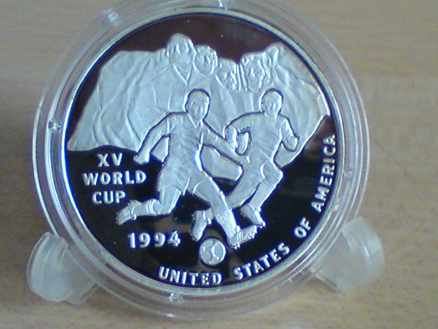1994 Uganda Large Silver Proof  10000 Sh World Cup Soccer USA