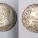 Scarce 1895 South Africa silver 1 shilling #2