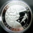 Liberia 2001 Large Silver Proof $10-Soccer Germany 1974-Breitner