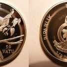 1992 Vanuatu Large Silver Proof 50 Vatu Earth Pigeons,Endangered