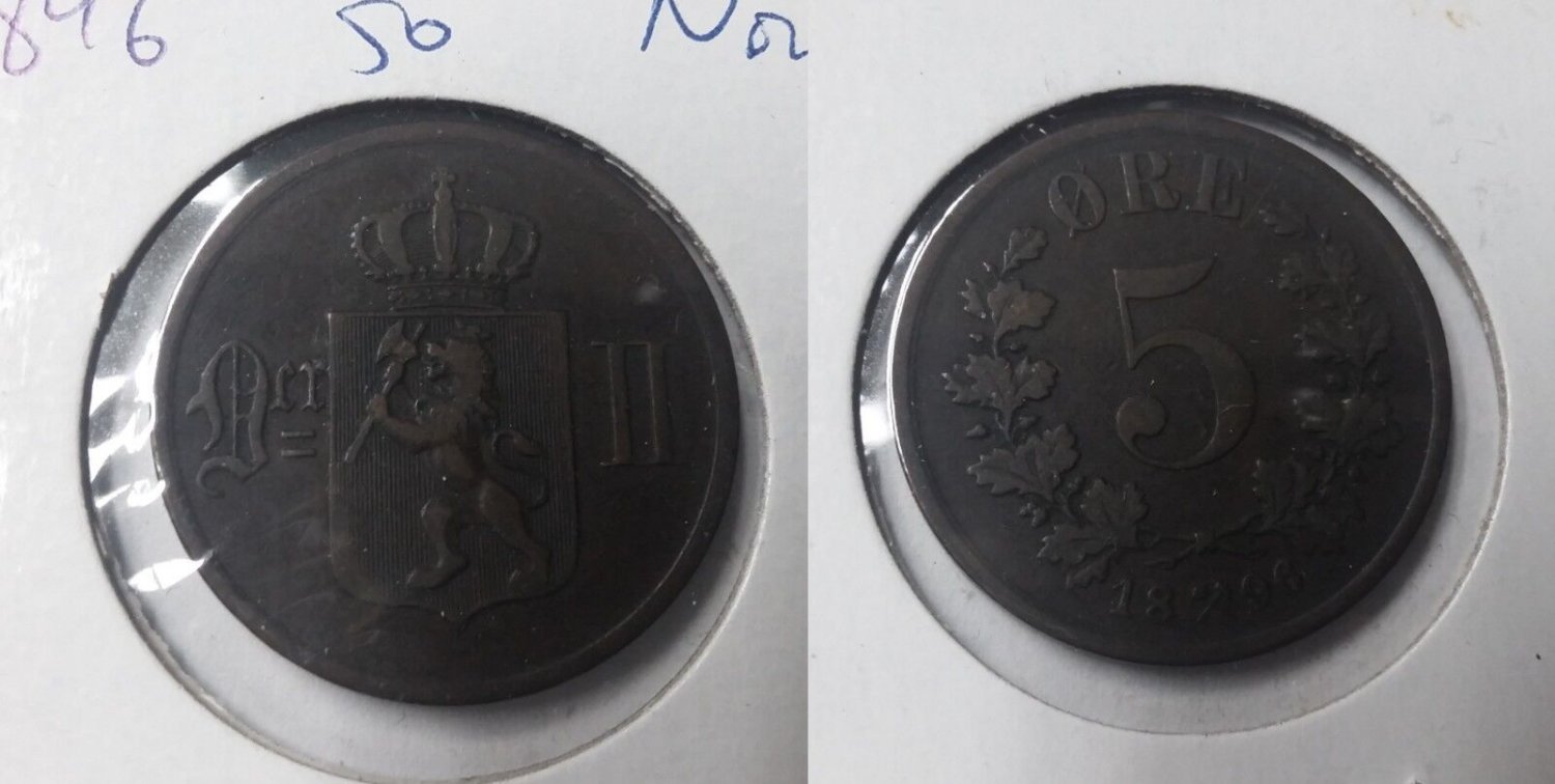 1896 Norway 5 Ore