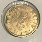 1940 D Nazi Germany 50 pfennig Eagle/Swastika