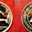 1990 Nicaragua Large Silver Proof 10000 Cordoba-Olympic Figure Skating