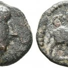 Ancient Greece 2 Cent BC IBERIA SPAIN SEMIS CASTULO BULL CRESCENT #3