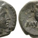 Ancient Greece 3 Cent BC Aeolis AE Myrina Helios amphora