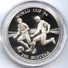 1993 Maldives Large Proof Silver Soccer World Cup 250 r
