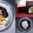 2013 Tuvalu Large 1 OZ Silver Proof color $1 Frilled Neck Lizard-Nice Gift Box