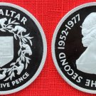 1977 Gibraltar Large Silver Proof 25P Silver Jubilee-Ring of Apes-Towers Shield