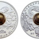 2008 Poland Goldplated Silver Proof 10 ZL Beijing Olympics Swimmer/ Dragon