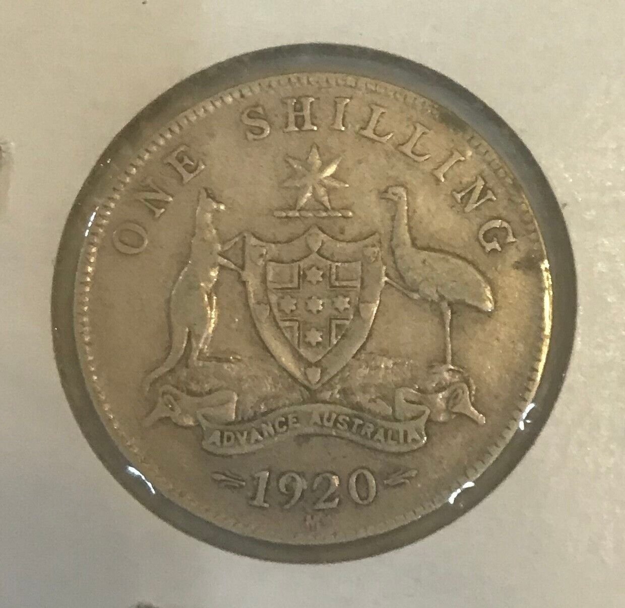 Rare 1920 Australia  silver Shilling Nice
