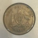 Rare 1920 Australia  silver Shilling Nice