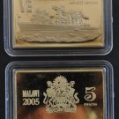 2005 Malawi Goldplated 5 Kwacha WWII ships USSR Molotov