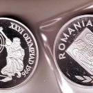 Rare 1996 Romania Aluminum 100 L piedfort Olympic Shooting