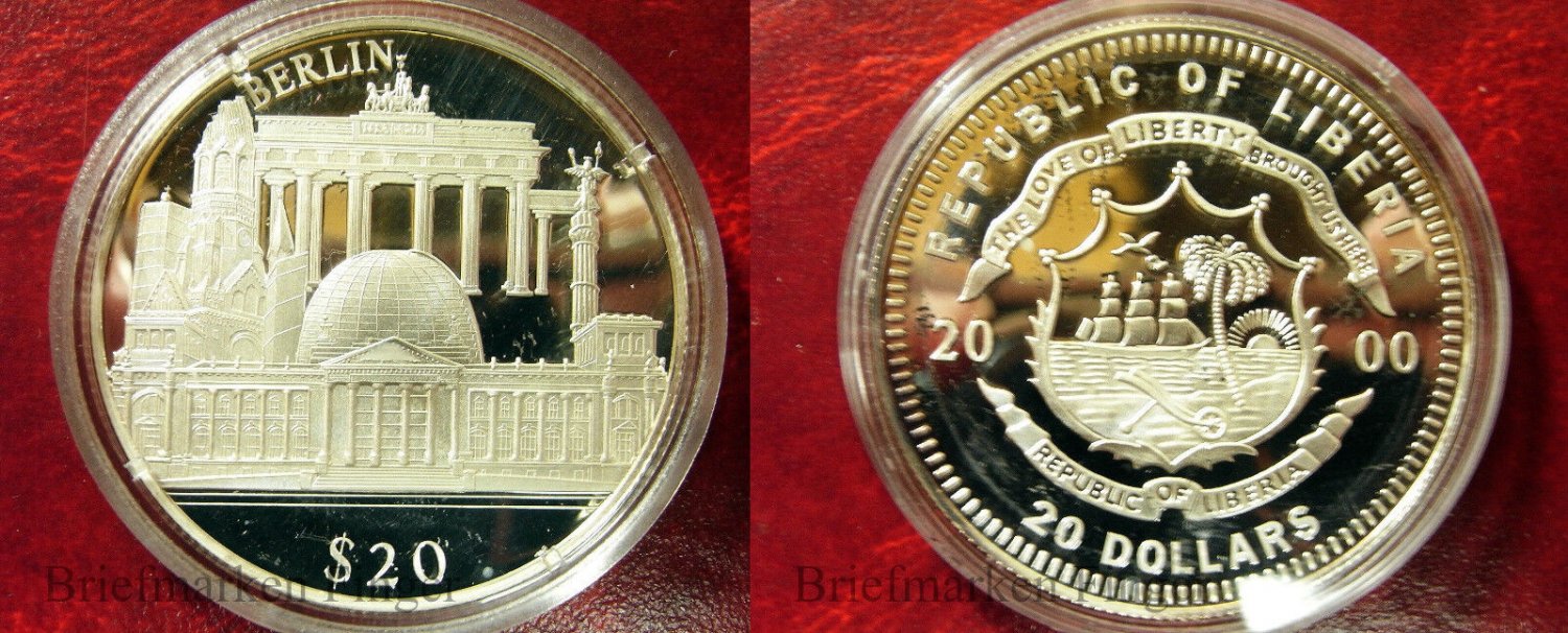 Liberia 2000 Large Silver Proof $20-Berlin
