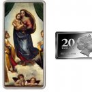 RARE 2012 Fiji  2 OZ Silver  Color $20-Sistine Madonna- Raphael-mintage 500