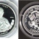 2002 Togo Large Silver Proof 1000 f Max Planck