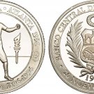 Extra Rare 1996 Peru Large.Silver piedfort 20 S Olympic Boxer T3-Mintage 25