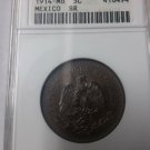 Rare 1914 Mexico 5 centavos-Eagle/ Snake-ANACS MS 65