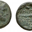 Rare Ancient Greece  187-167 BC MACEDON AMPHIPOLIS POSEIDON CLUB MONOGRAM WREATH