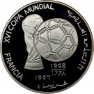 1997 Saharawi  Large silver Proof 1000 P-Soccer(Football) World Cup France