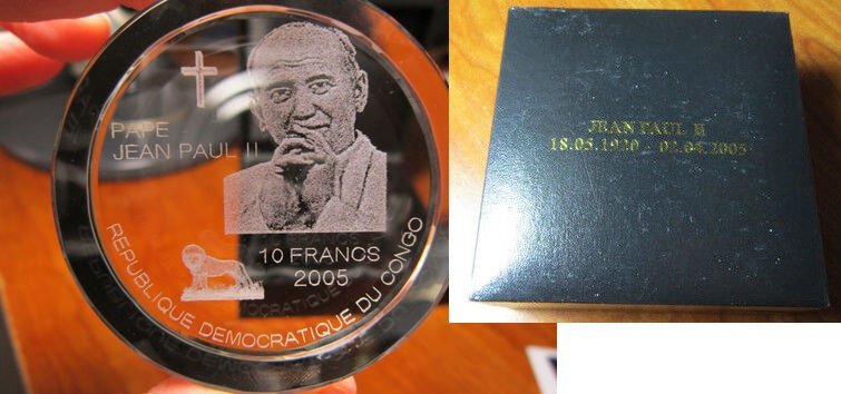 Congo 2005 Huge 10 fr-Pope John Paul II-in MEMORIAM- BOXED