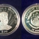 Liberia 2000 Large .999 Silver Proof $20-Civil War-General Meade